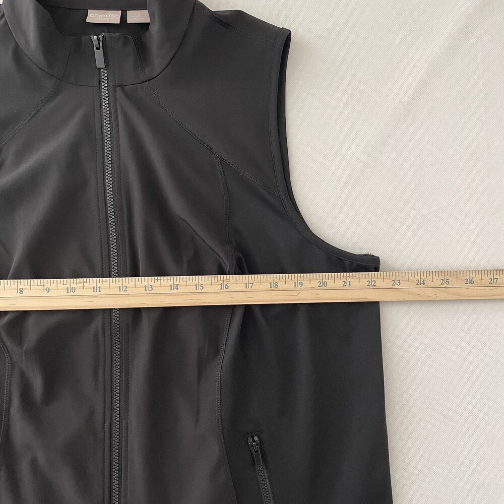Chico's Zenergy Black Full Zip Mock Neck Vest Women Size 3, 16/18 - Picture 3 of 8